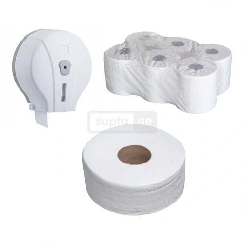 ჯუმბო ტუალეტის ქაღალდი 2-ფენიანი 150მ 1*12ც